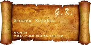 Gresner Koletta névjegykártya